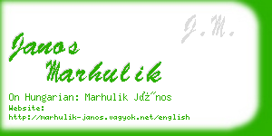 janos marhulik business card